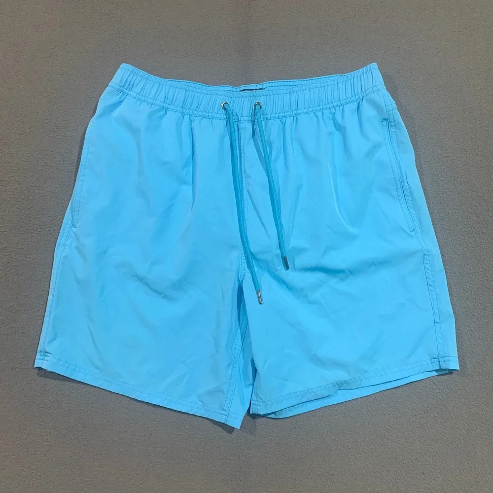 Coastal Revolution Mens‎ Swim Trunks Sky Blue Mesh Lined Board Shorts Size L